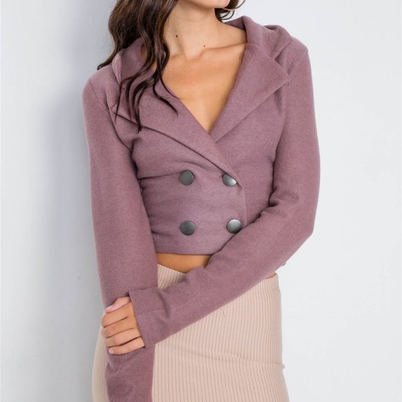 🎀Double Breasted Peacoat Crop Jacket🎀 - Picture 3 of 4
